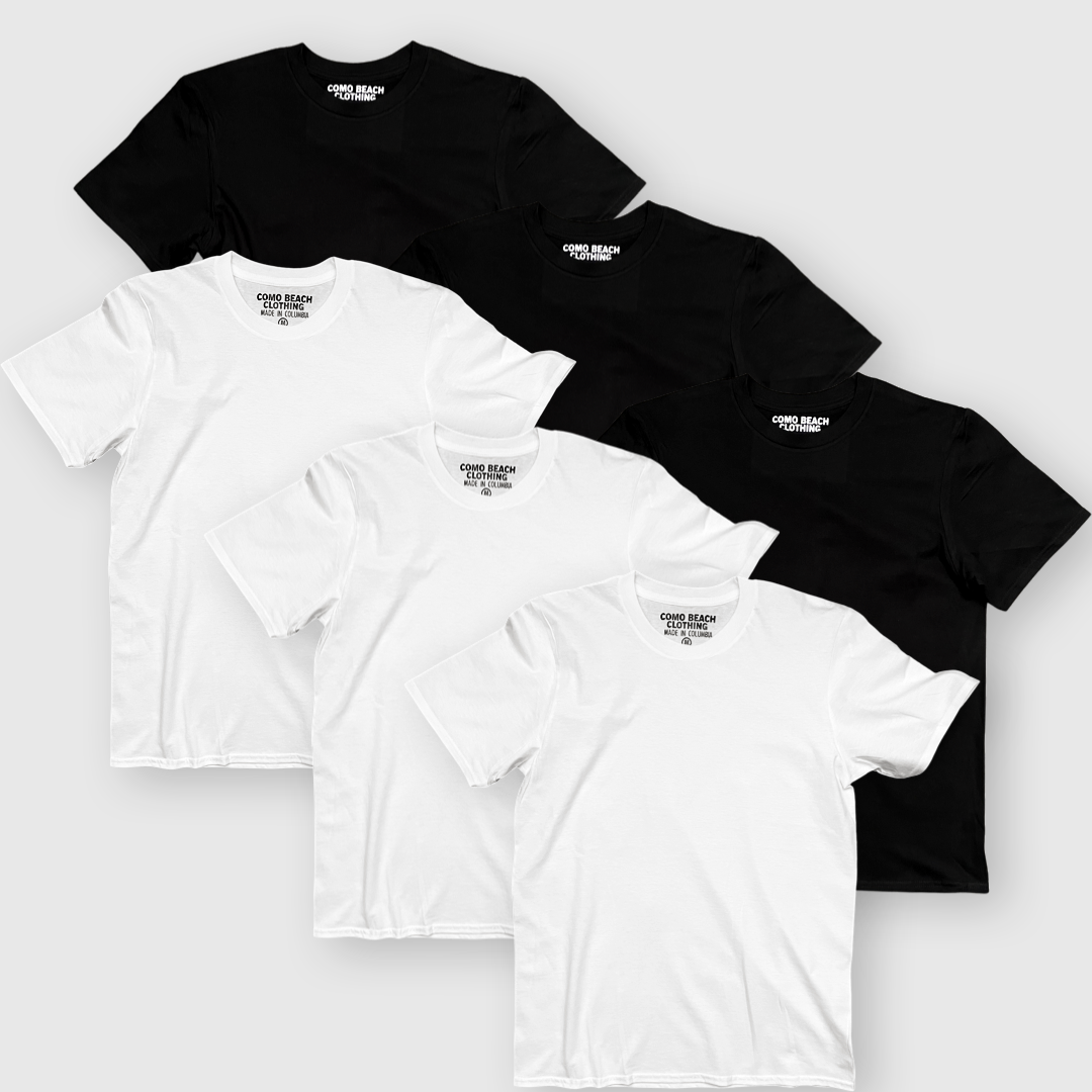 Black/White Tees (6 Pack)