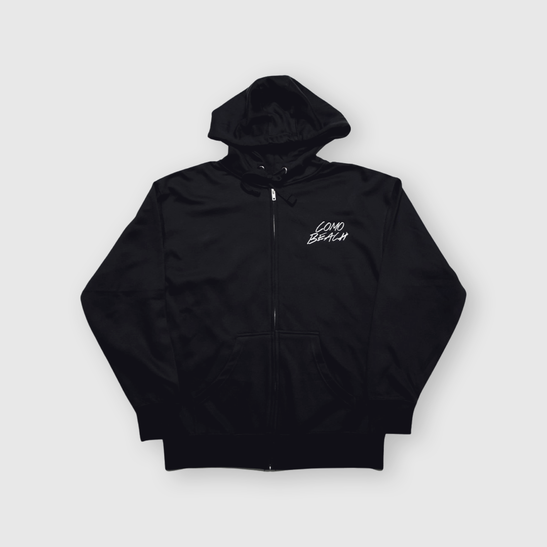 Stacked Logo Full Zip Hoodie (Black)