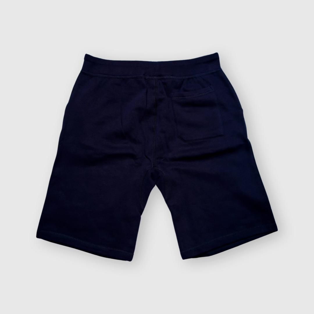 Stacked Logo Fleece Shorts (Navy)