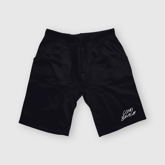 Stacked Logo Fleece Shorts (Black)