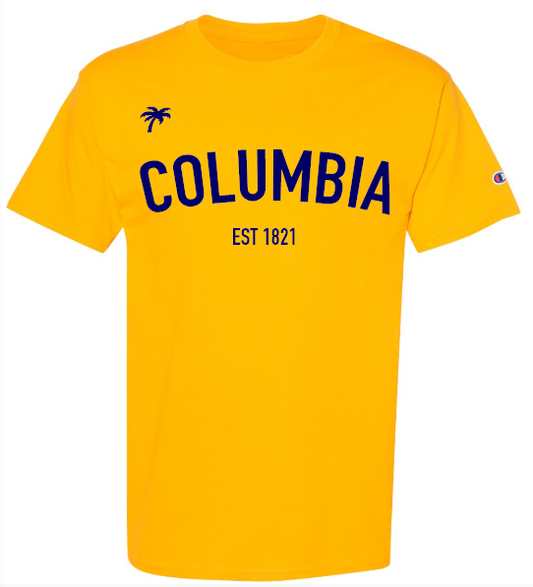 CHAMPION x COLUMBIA Logo Tee (Gold/Navy)