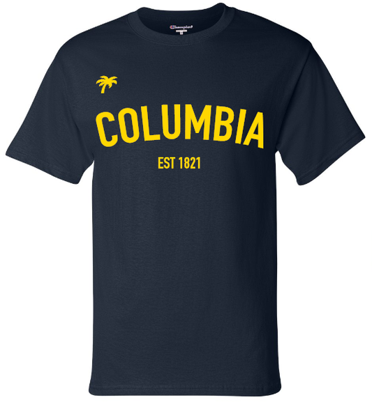 CHAMPION x COLUMBIA Logo Tee (Navy/Gold)