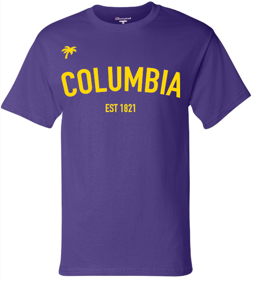 CHAMPION x COLUMBIA Logo Tee (Purple/Gold)